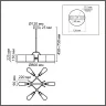 8414/6 MODERNI LN27 145 золото/белый,  металл/текстиль Люстра Е14 6*40W 220V SAMPO