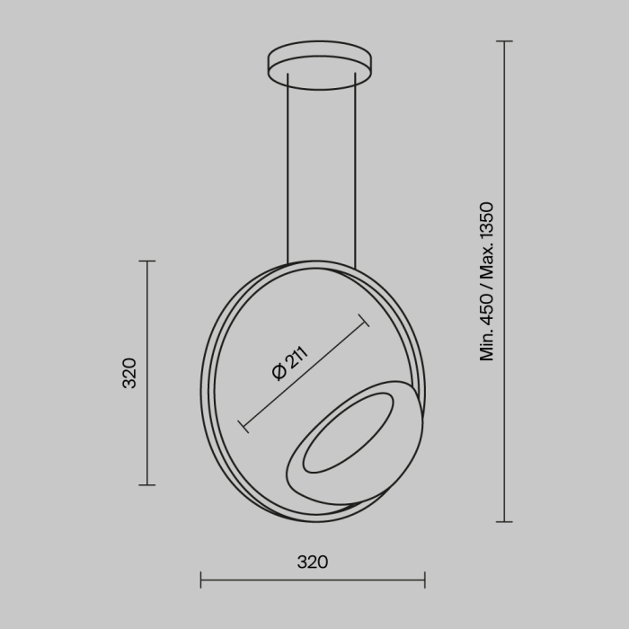 Подвесной светильник Maytoni Lunare MOD327PL-L5BS3K