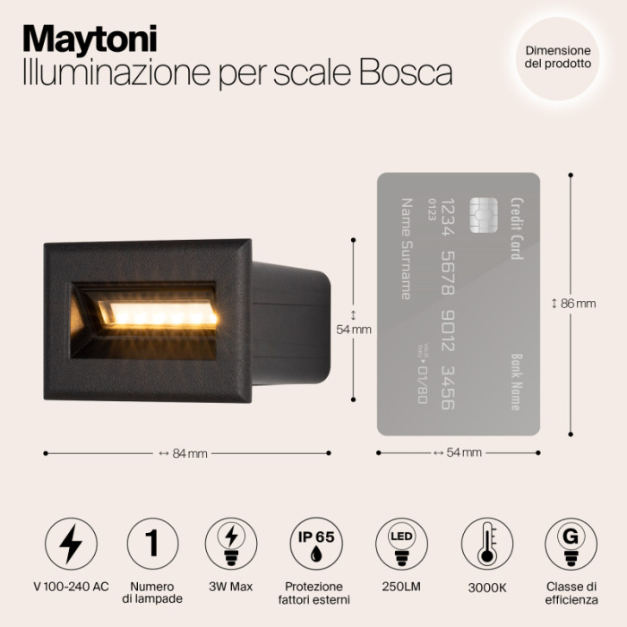 Светильник для ступеней Maytoni O045SL-L3B3K