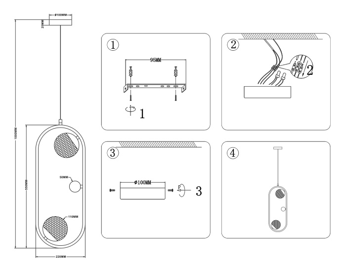 Подвесной светильник со сменной лампой Ambrella light TR5431