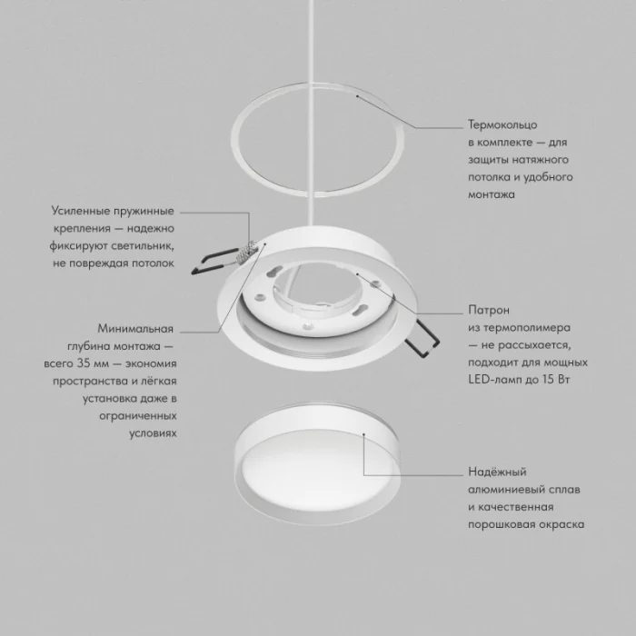 Встраиваемый светильник Denkirs Ratio DK-DH2000-WH