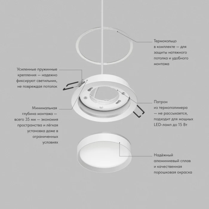 Встраиваемый светильник Denkirs Ratio DK-DH2000-WH