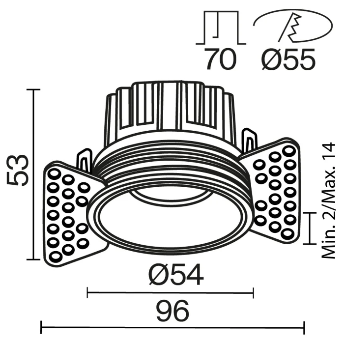 Встраиваемый светильник Maytoni Round DL058-7W3K-TRS-W