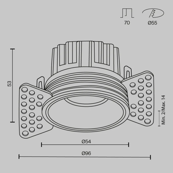 Встраиваемый светильник Maytoni Round DL058-7W3K-TRS-W