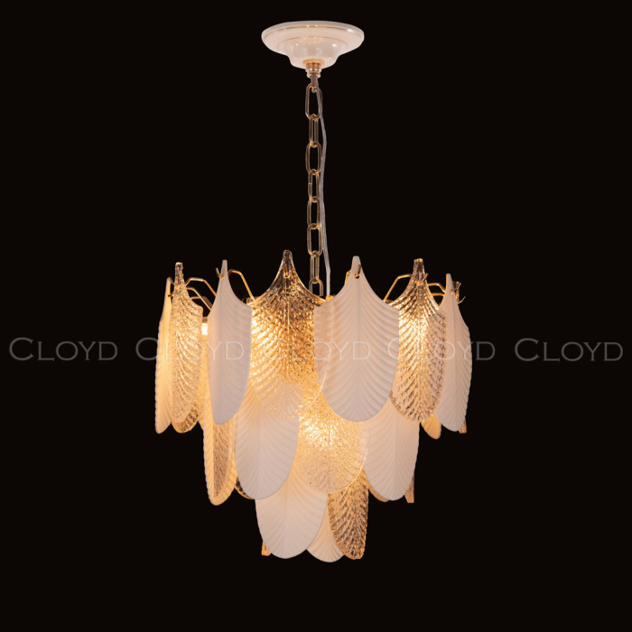 Люстра Cloyd BONGA-B C9 / Ø40 см - бел.керамика - золото (арт.10439)