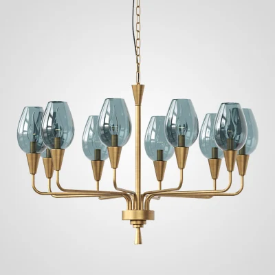 Подвесная дизайнерская люстра Viola 10 Синий ImperiumLoft