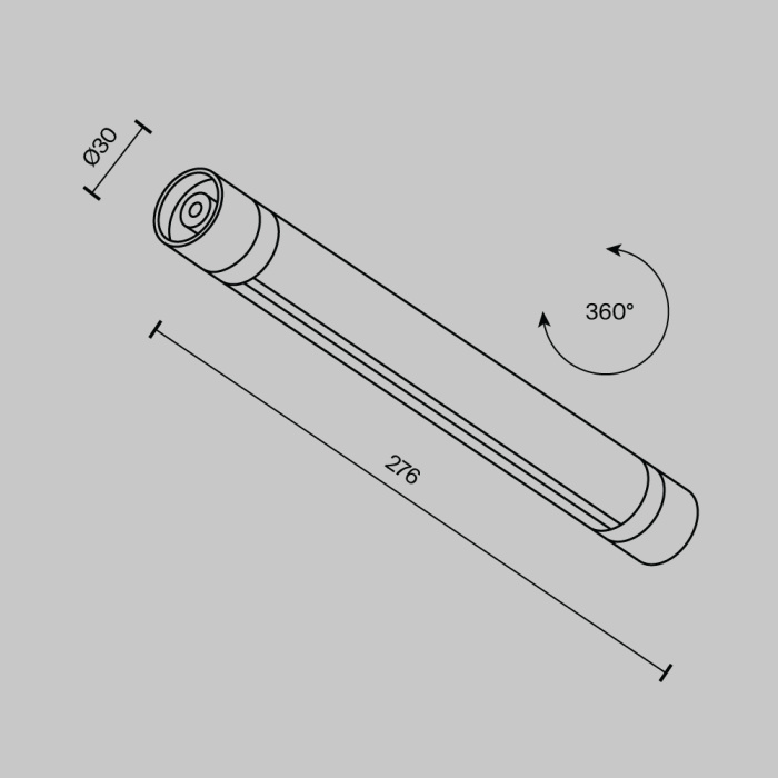 Шинопровод Maytoni CA012-TRX-300-B