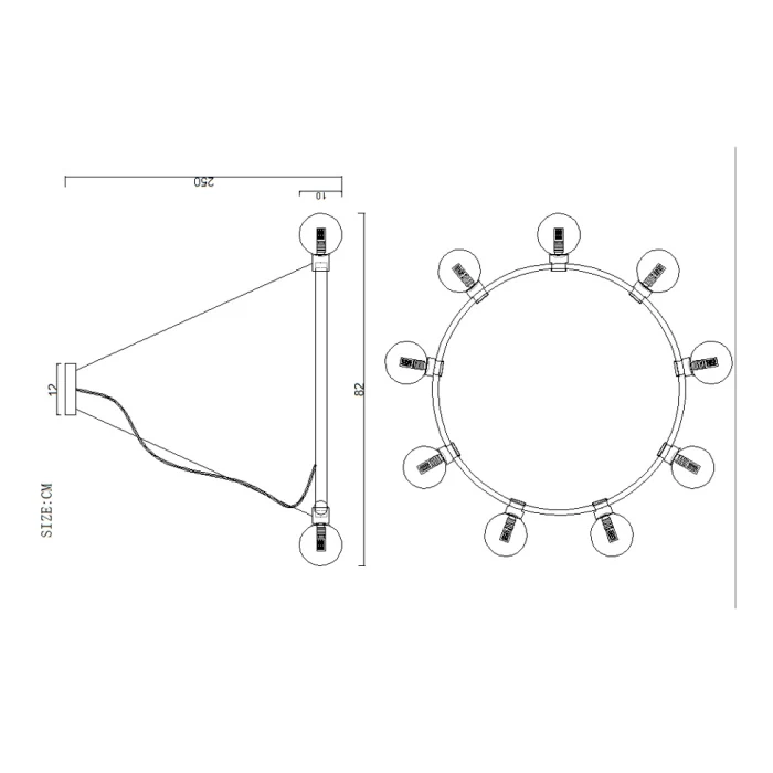 Подвесная люстра FLAMB D82 ImperiumLoft