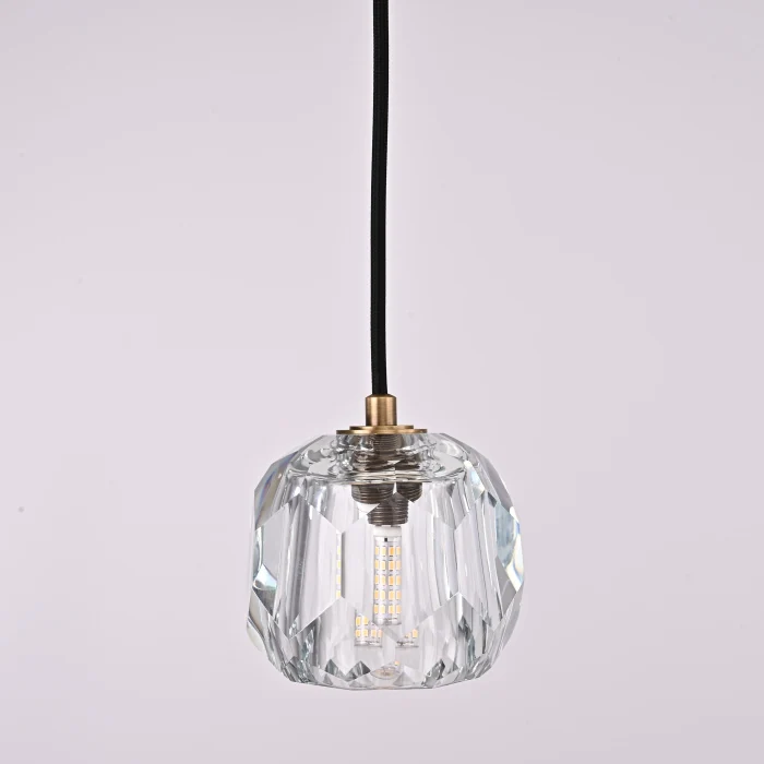 Подвесной светильник Boule De Cristal Single Rod Pendant Brass ImperiumLoft