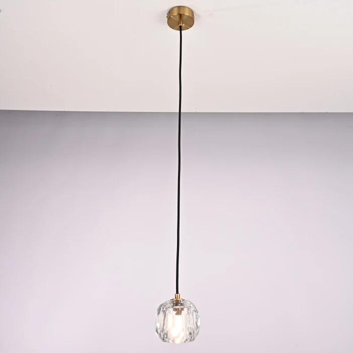Подвесной светильник Boule De Cristal Single Rod Pendant Brass ImperiumLoft