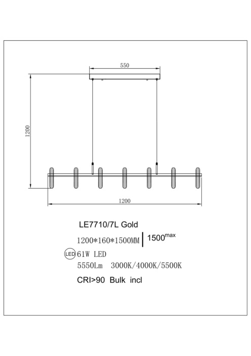 Подвесной светильник Leon Ani LE7710/7L Gold
