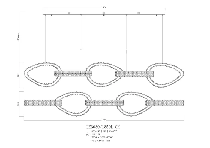 Подвесная люстра Leon Veronique LE3030/1850L CH