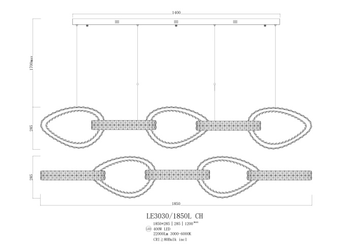 Подвесной светильник Leon Veronique LE3030/1850L CH