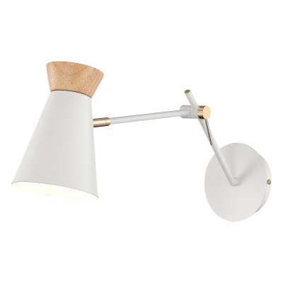 Светильник настенный Белый, Золотистый/Белый, Дерево E27 1*60W SLE1252-501-01