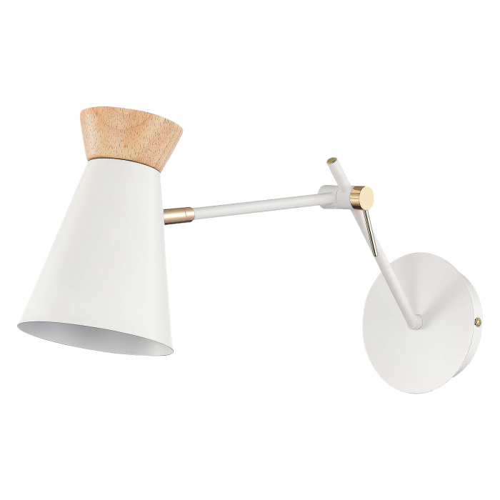 Светильник настенный Белый, Золотистый/Белый, Дерево E27 1*60W SLE1252-501-01