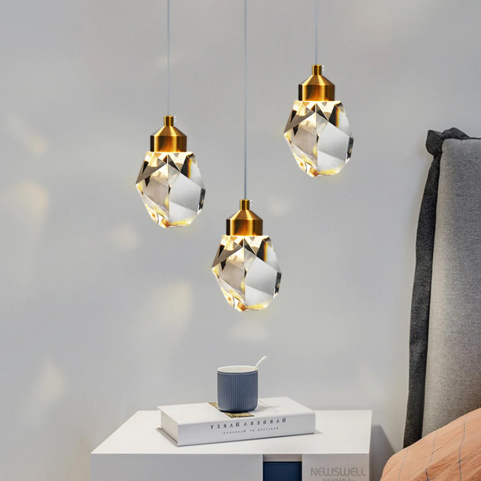 Подвесной светильник Delight Collection Crystal rock II 9701P/3R brass