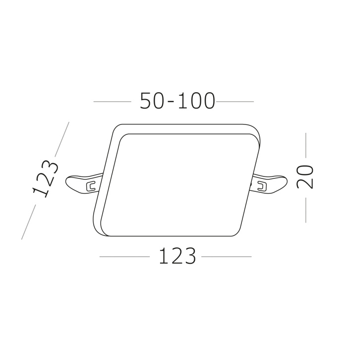 Светильник встраиваемый Белый LED 1*16W 3000K 1 380Lm Ra80 120° IP20 L123xW123xH20 85-265V ST700.038.16
