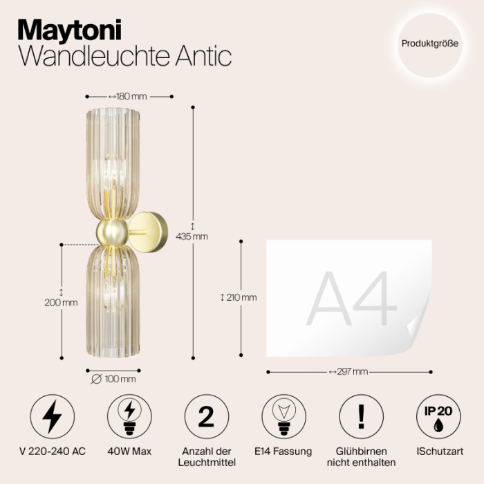 Бра Maytoni Antic MOD302WL-02CG