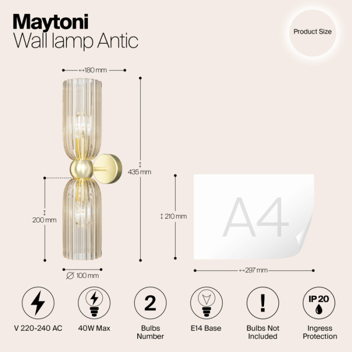 Бра Maytoni Antic MOD302WL-02CG