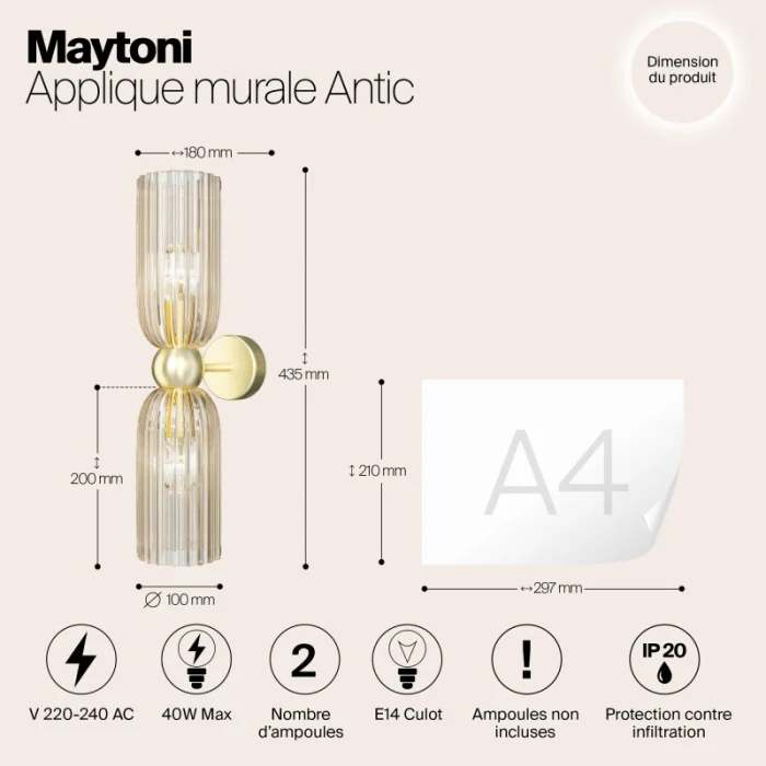 Бра Maytoni Antic MOD302WL-02CG