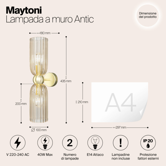 Бра Maytoni Antic MOD302WL-02CG