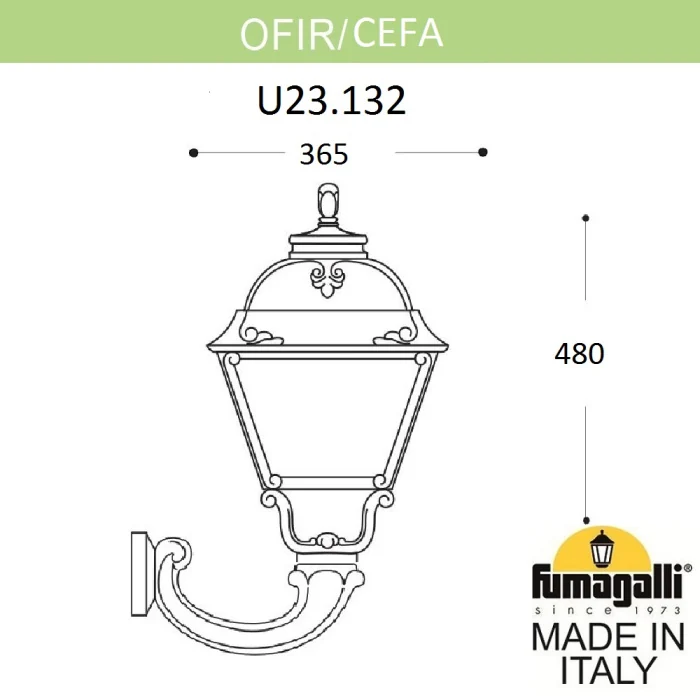 Уличный настенный светильник Fumagalli OFIR/CEFA U23.132.000.WXE27