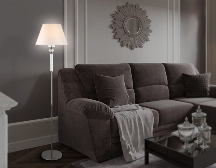 Напольный светильник с абажуром и хрусталем AMBRELLA light LH71008