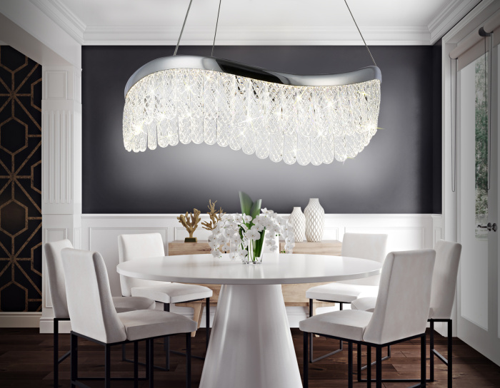 Подвесной светодиодный светильник с хрусталем Ambrella light TR49712