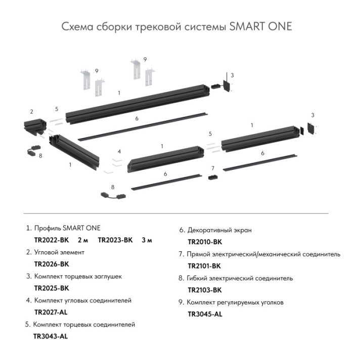 Соединитель для шинопровода Denkirs SMART ONE TR2027-AL