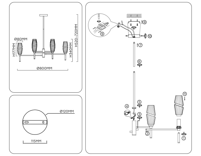 Люстра на штанге HIGH LIGHT AMBRELLA LIGHT LH55202