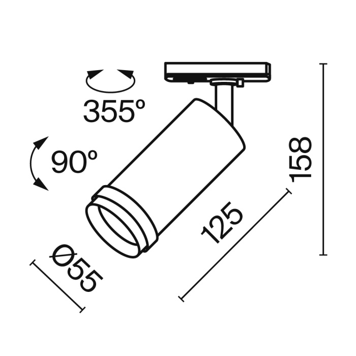 Трековый светильник Maytoni Focus Zoom TR021-1-124K-Z-B