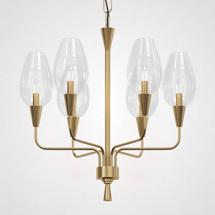 Подвесная дизайнерская люстра Viola 6 Прозрачный ImperiumLoft