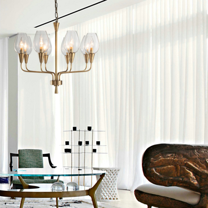 Подвесная дизайнерская люстра Viola 6 Прозрачный ImperiumLoft