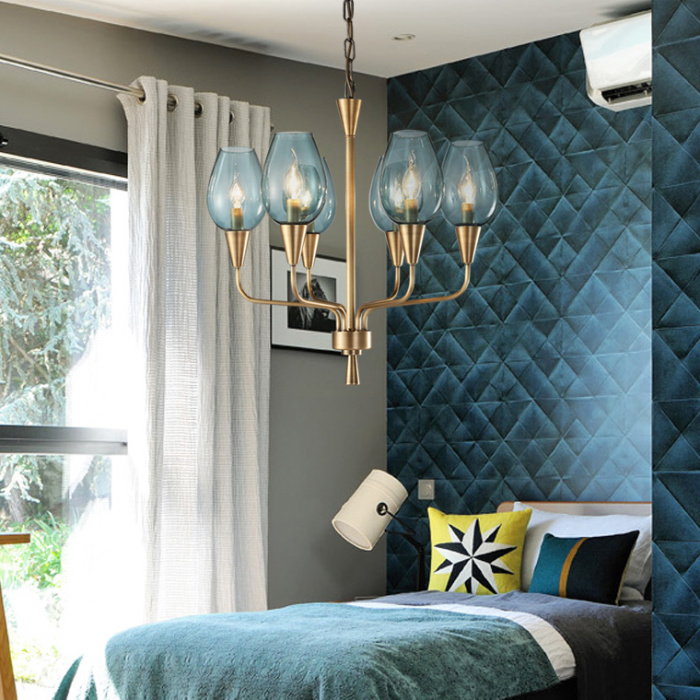 Подвесная дизайнерская люстра Viola 6 Прозрачный ImperiumLoft