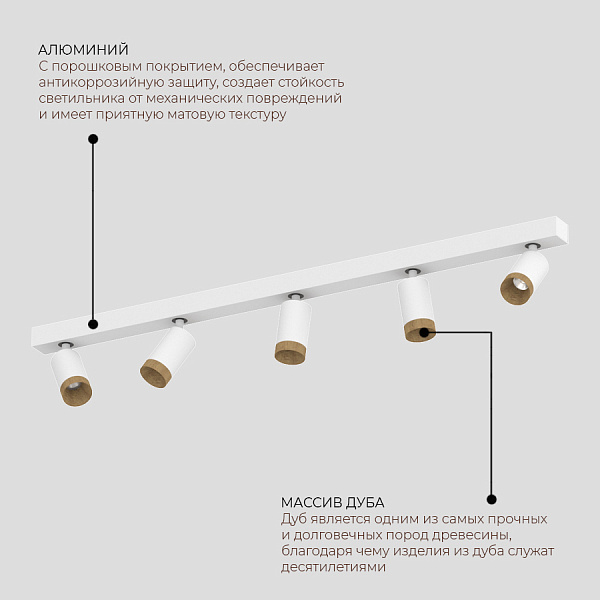 Спот Ledron SAGITONY E5 S60 Wooden White
