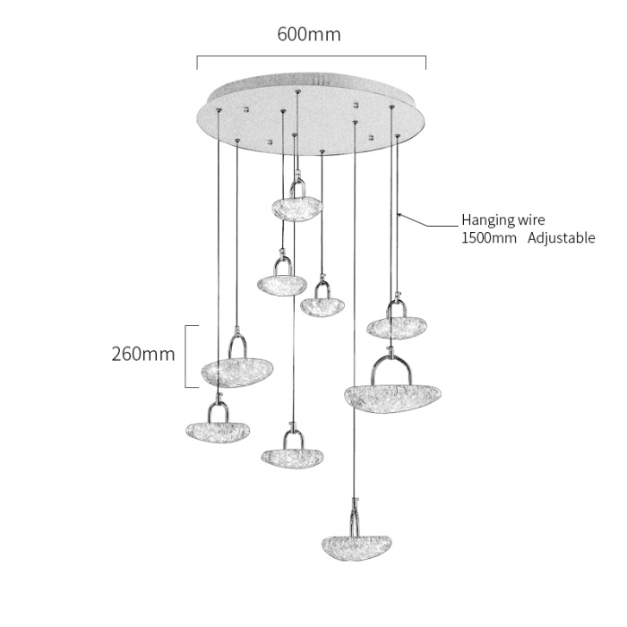 Подвесной светильник Delight Collection MT9125 MT9125-9H french gold