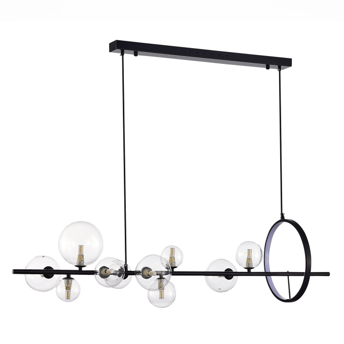 Светильник подвесной ST-Luce Черный/Прозрачный G4 10+1*5W 4000K SL1165.423.15