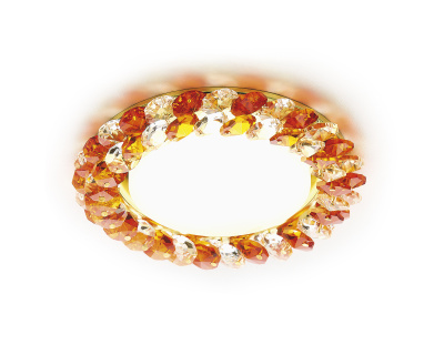 Встраиваемый точечный светильник GX53 с хрусталем Ambrella light G206 TI/G