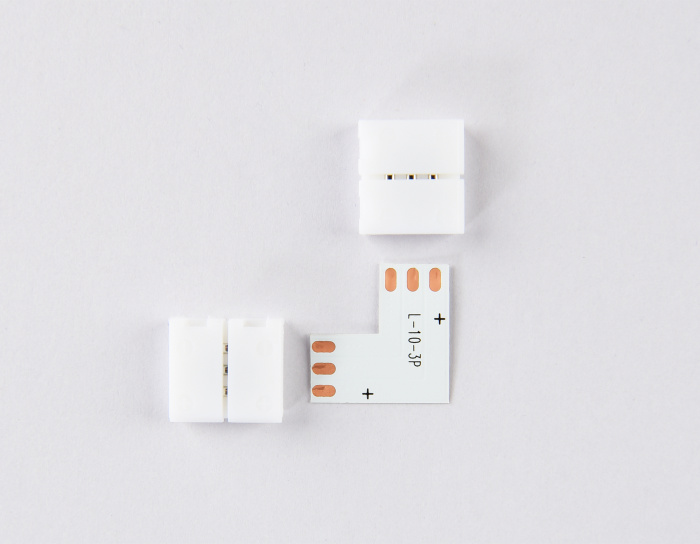 Соединитель угловой L для светодиодной ленты 5050 12/24V (3 конт.) GS6651 (10шт) Ambrella light GS6651