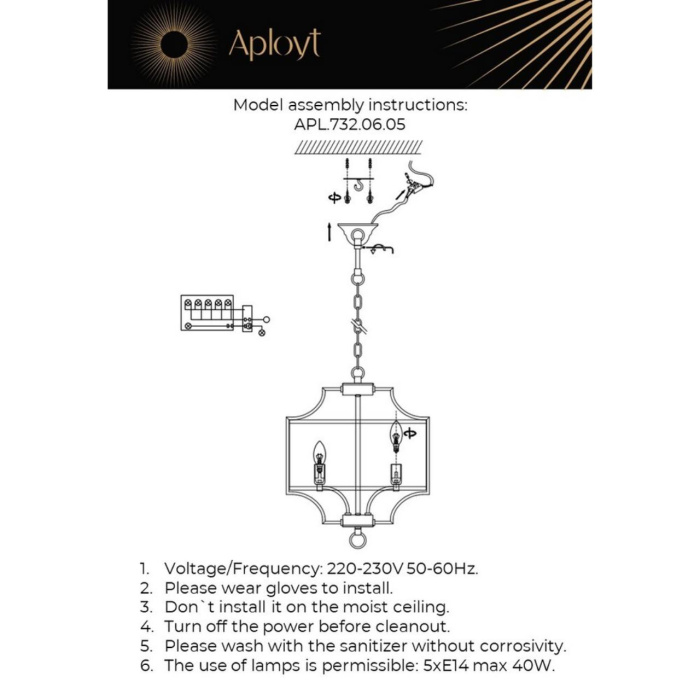 Люстра подвесная Aployt Romilda APL.732.06.05