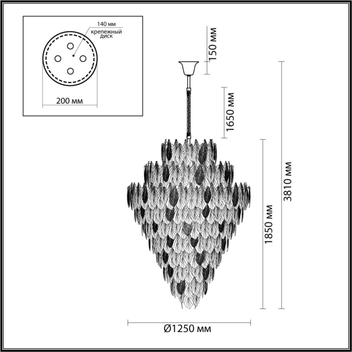 Люстра подвесная Odeon Light Lace 5052/86