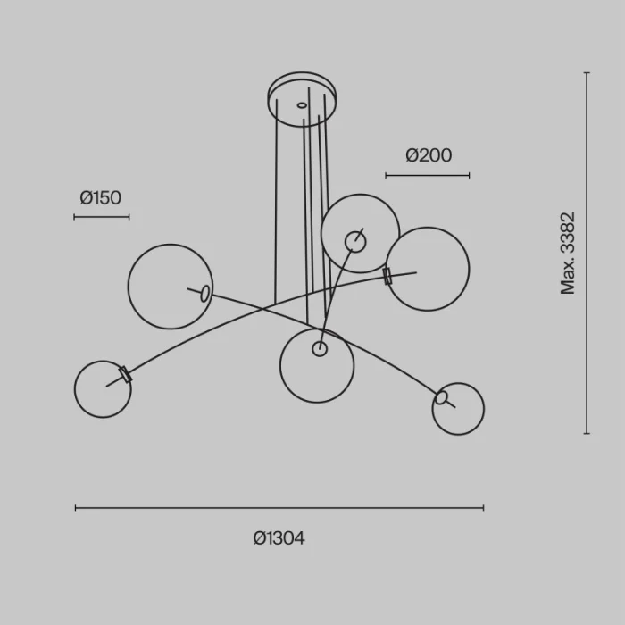 Подвесная люстра Maytoni MOD172PL-06BS