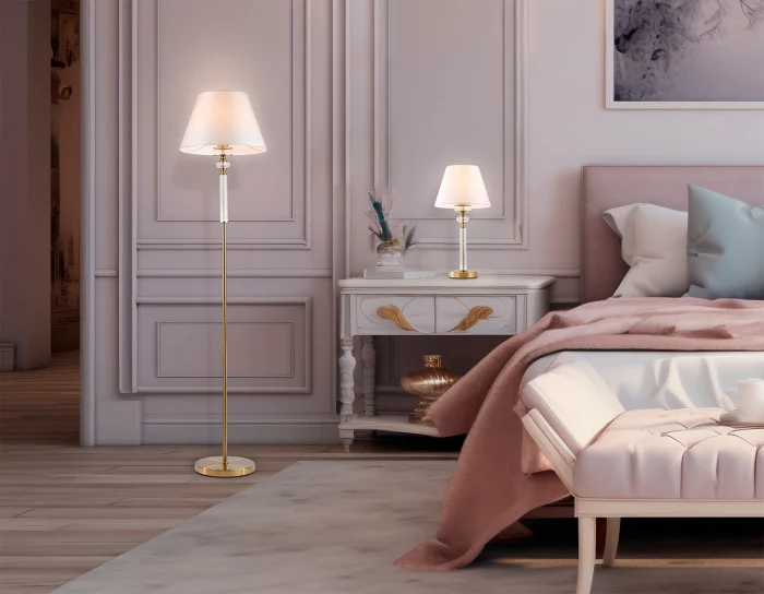 Напольный светильник с абажуром и хрусталем AMBRELLA light LH71028