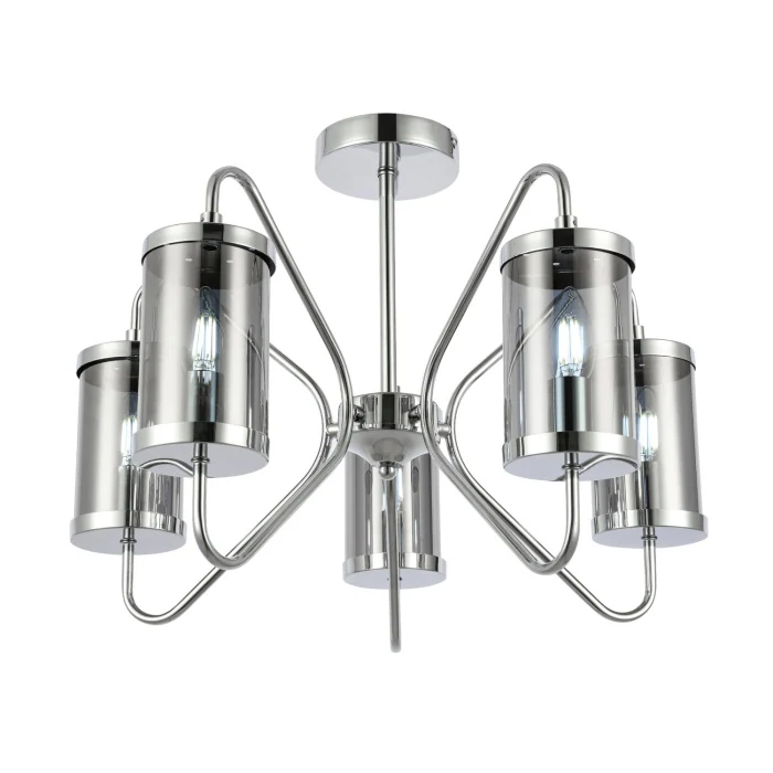 SLE102302-05 Люстра потолочная Хром/Дымчатый E14 5*40W