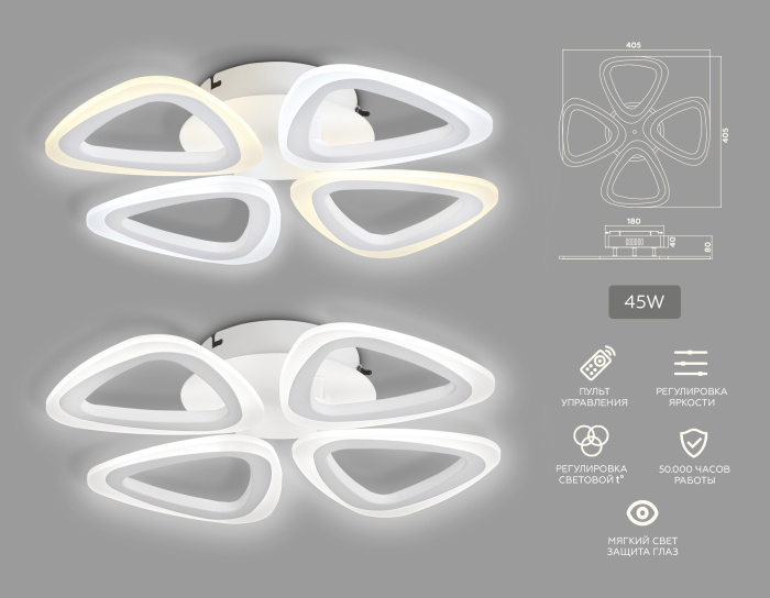 Потолочный светодиодный светильник с пультом Ambrella light FA4482