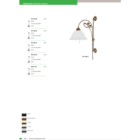 Бра Berliner Messinglampen A31-38opB