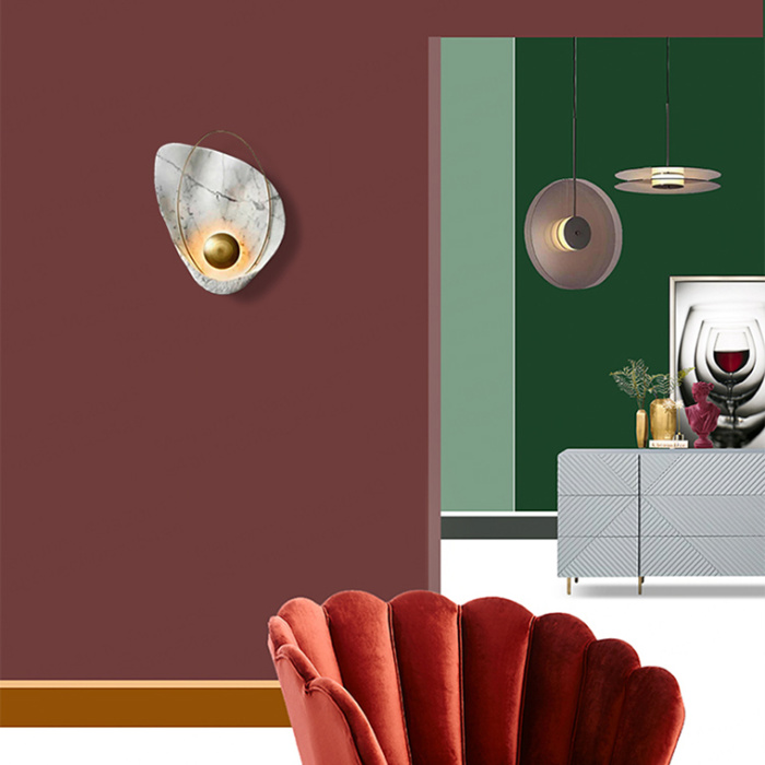 Настенный светильник CLAM Белый мрамор ImperiumLoft