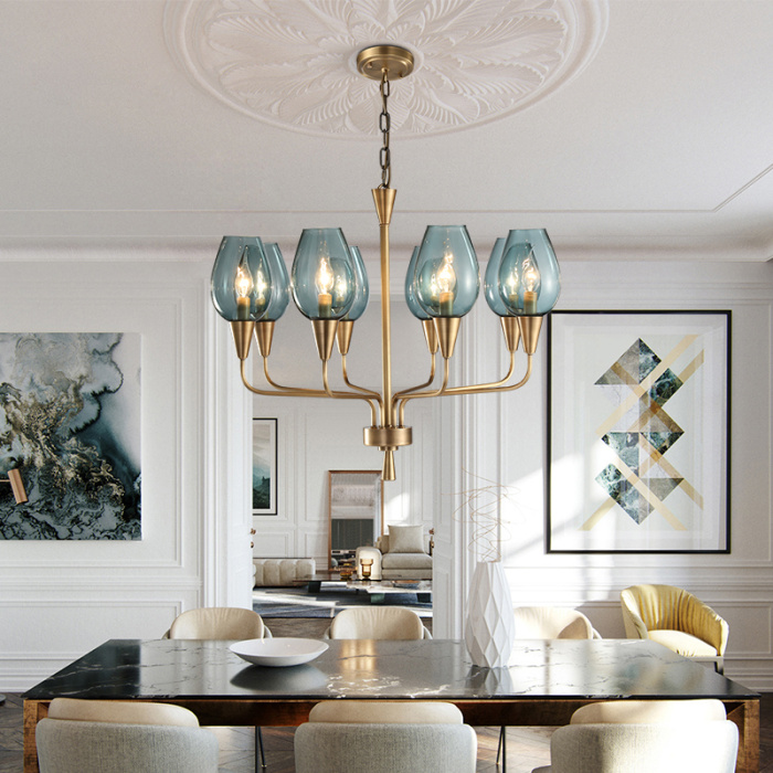 Подвесная дизайнерская люстра Viola 6 Синий ImperiumLoft