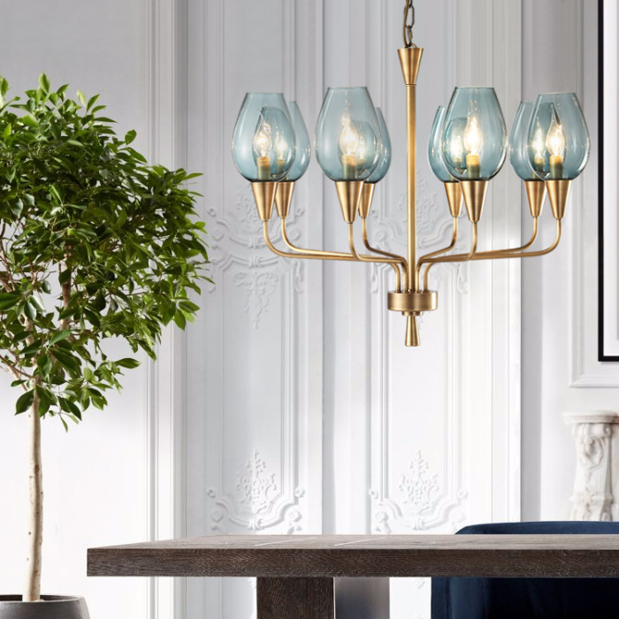 Подвесная дизайнерская люстра Viola 6 Синий ImperiumLoft