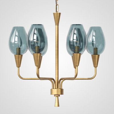 Подвесная дизайнерская люстра Viola 6 Синий ImperiumLoft